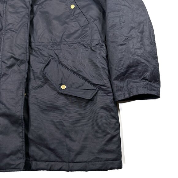 J Crew Perfect Winter Parka Womens XL Blue Eco-Friendly Primaloft Faux Fur Hood - Picture 11 of 16